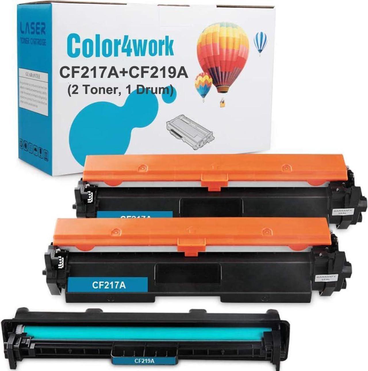 Color4work Compatible Replacement for HP 17A CF217A Toner Cartridge 2 Pack and HP 19A CF219A Drum Unit 1 Pack for HP Laserjet Pro M102 M102w, MFP M130 M130fn M130fw M130fn Printer