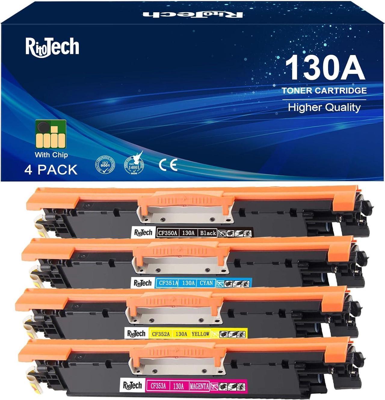 130A Toner Cartridge,Compatible Replacement for HP 130 A CF350A CF351A CF352A CF353A for HP Color Laserjet Pro MFP M177fw M176n M177 M176 Printer,with Smart Chip ( Black Cyan Yellow Magenta,4 Pack)