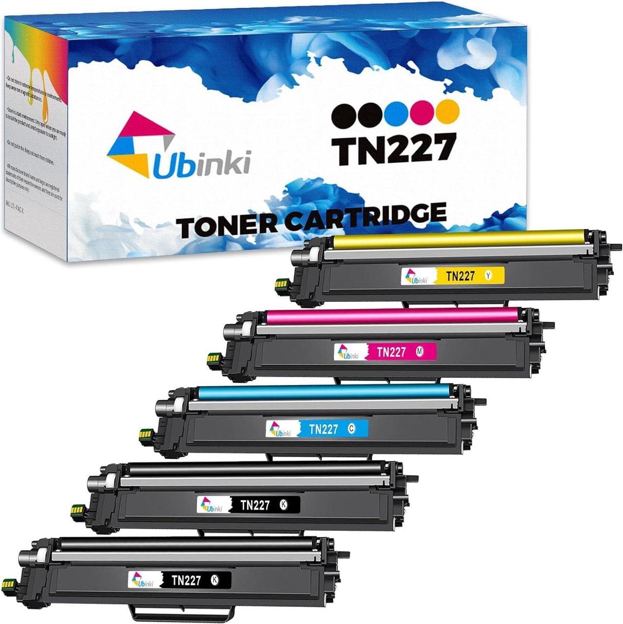 Ubinki TN227 TN227BK Toner Cartridge Replacement for Brother TN-227 TN223 TN-223 TN223BK for MFC-L3770CDW HL-L3270CDW HL-L3290CDW HL-L3210CW MFC-L3710CW MFC-L3750CDW Printer (TN-227BK/C/M/Y, 5 Pack)