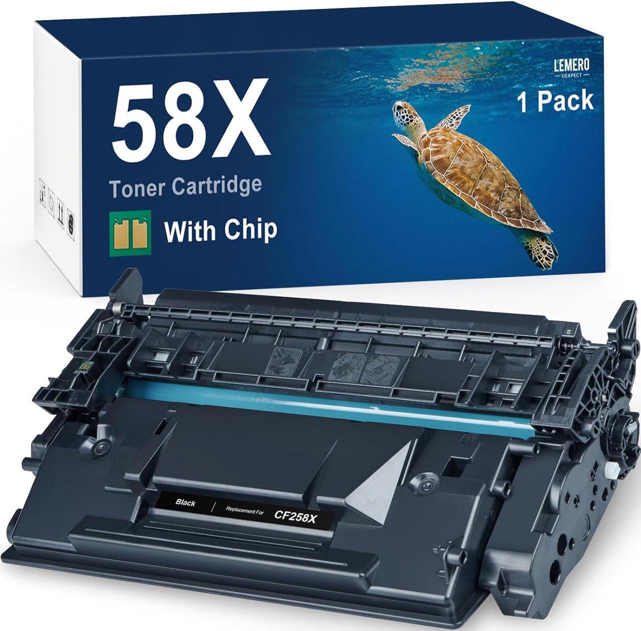 58X with Chip LemeroUexpect p Remanufactured Toner Cartridge Replacement for HP 58X CF258X 58A CF258A Black Toner High Yield for M404n M404dw M404dn M404 M428 M428fdn M428fdw M428dw M304 Printer Black