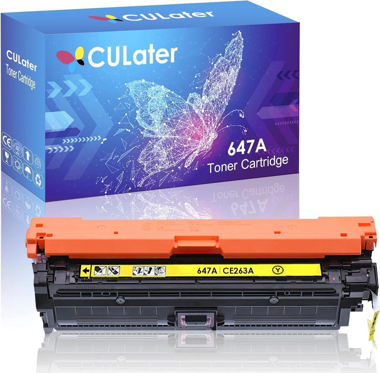 CULater Remanufactured Toner Cartridge Replacement for 647A CE262A Toner Cartridges for HP Color CP4025dn CP4025n CP4525 CP4525dn CP4525n CP4525xh Printer (1 Yellow)