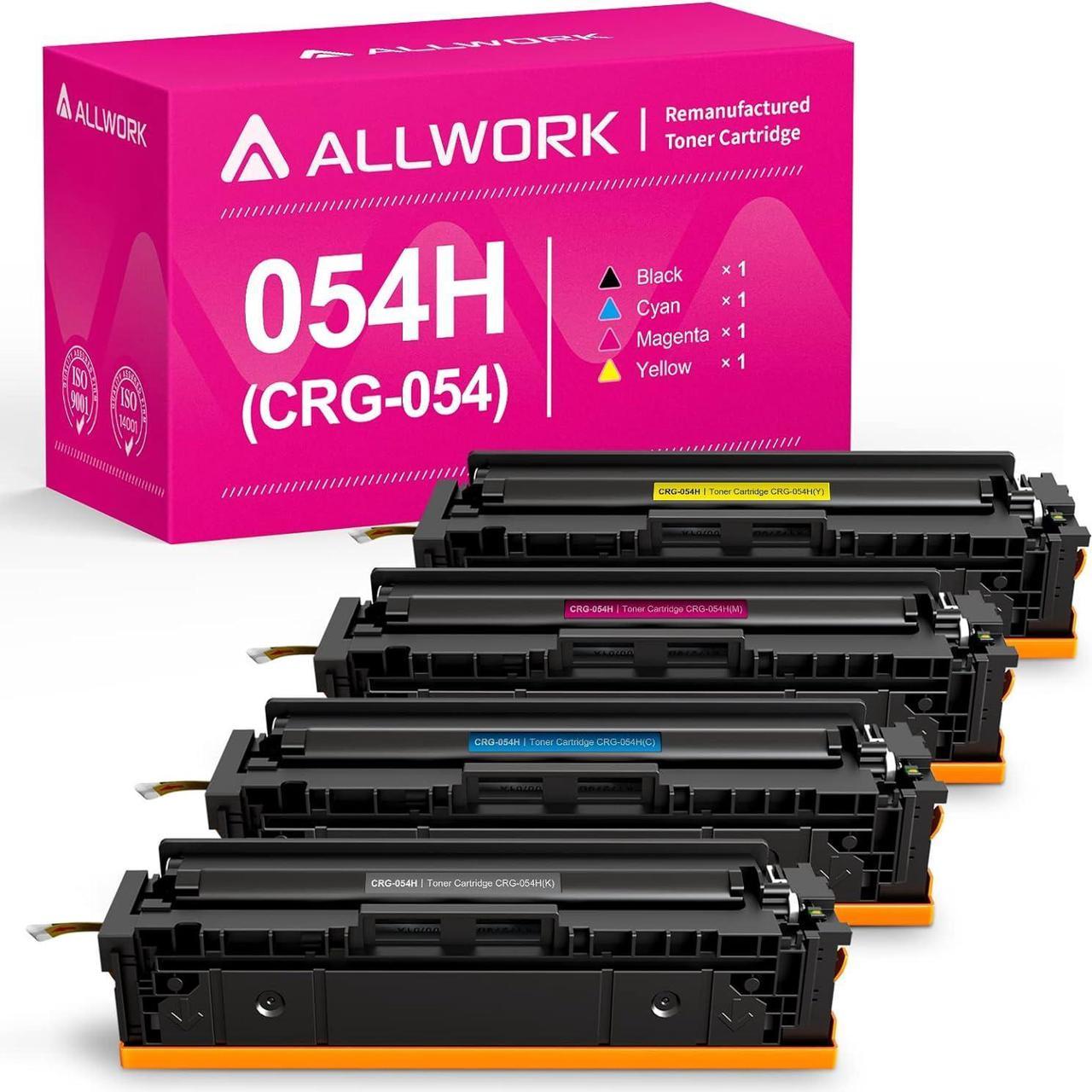 ALLWORK Compatible 054H Toner Cartridges Replacement for Canon 054H CRG-054H 054 for use with Color imageCLASS LBP620 LBP621Cw LBP622Cdw MF640C MF641Cw MF642Cdw MF643Cdw MF644cdw Printers 4-Pack