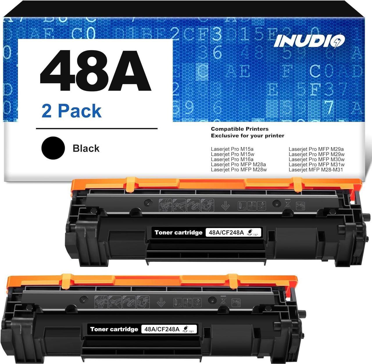 48A CF248A Replacement for HP 48A Toner Cartridge Black Compatible with Laserjet Pro M15w M15a M16w M16a Work with HP Laserjet Pro MFP M28w M28a M29w M29a M30w M31w Printer (Black, 2 Pack)