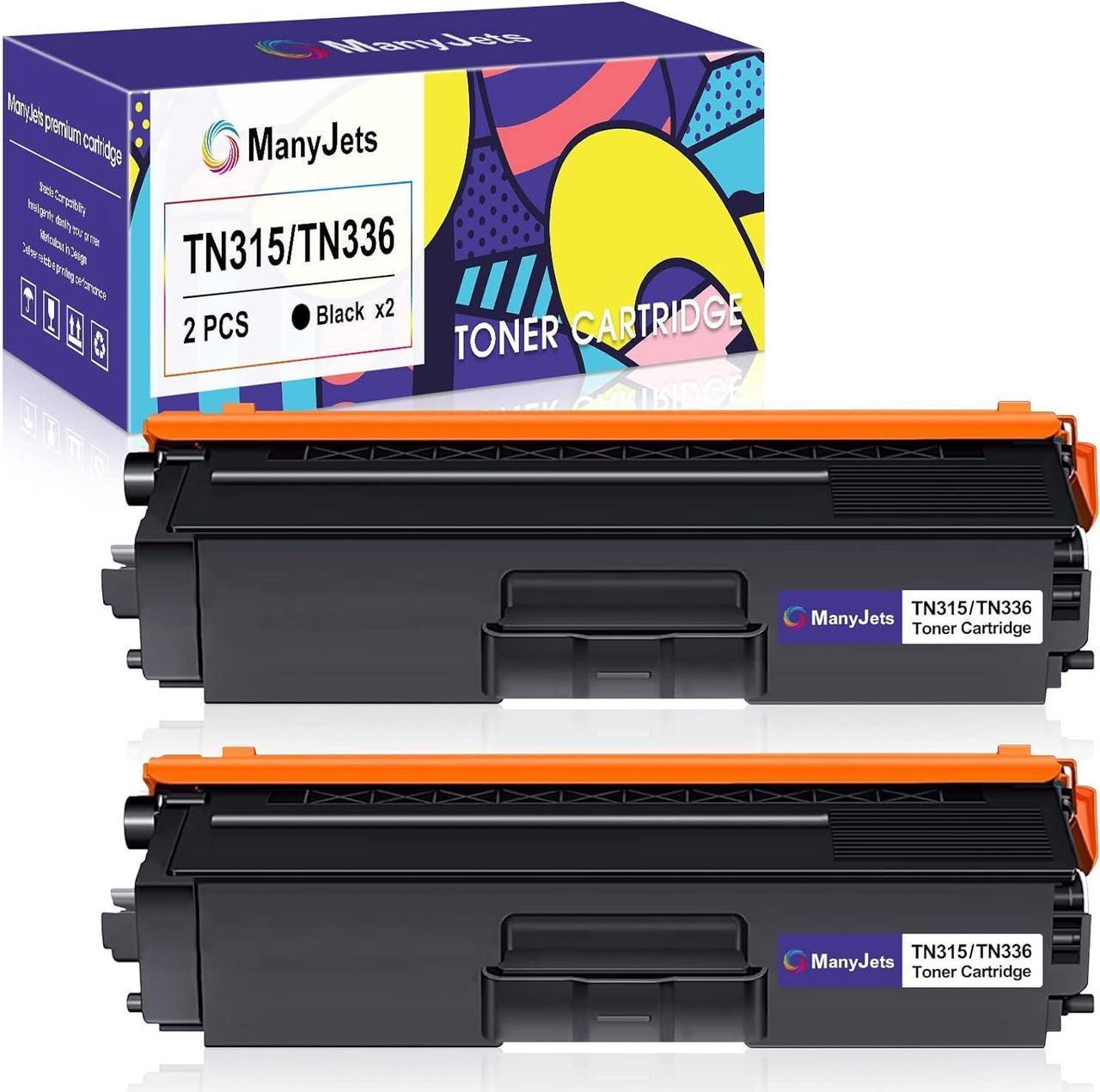 ManyJets TN315 TN336 Compatible Toner Cartridge Replacement for Brother TN315 TN310 TN336 TN331 Use for Brother MFC-9970CDW HL-4150CDN HL-L8250CDN MFC-9460CDN MFC-L8850CDW MFC-9560CDW (Black,2-Pack)