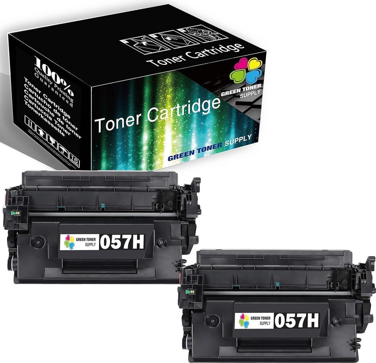 Green Toner Supply 2-PK Compatible Black Toner Cartridge Replacement for Canon 057H High Page Yield Work for Canon ImageCLASS MF445dw MF448dw LBP226dw LBP227dw Laser Printer