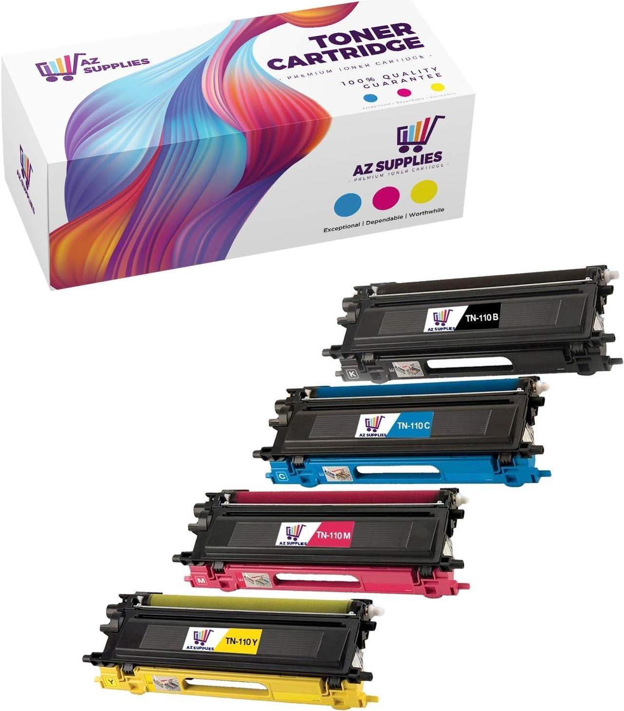 AZ Supplies Compatible Toner Cartridge Replacement for Brother TN110 DCP-9040 9040CN 9045 9045CDN 9045CN HL-4040 4040CDN 4040CN 4050 4050CDN 4050CN 4070 4070CDW (Black Magenta Yellow Cyan - 4 Packs)