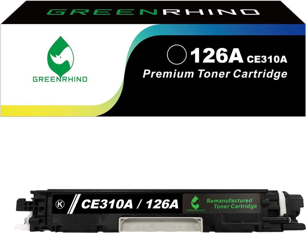 GREENRHINO Remanufactured Toner Cartridge Replacement for HP 126A CE310A CP1021 CP1022 CP1023 CP1025 CP1025nw CP1026nw CP1027nw CP1028nw ; MFP M175 M275 (Black, 1-Pack)