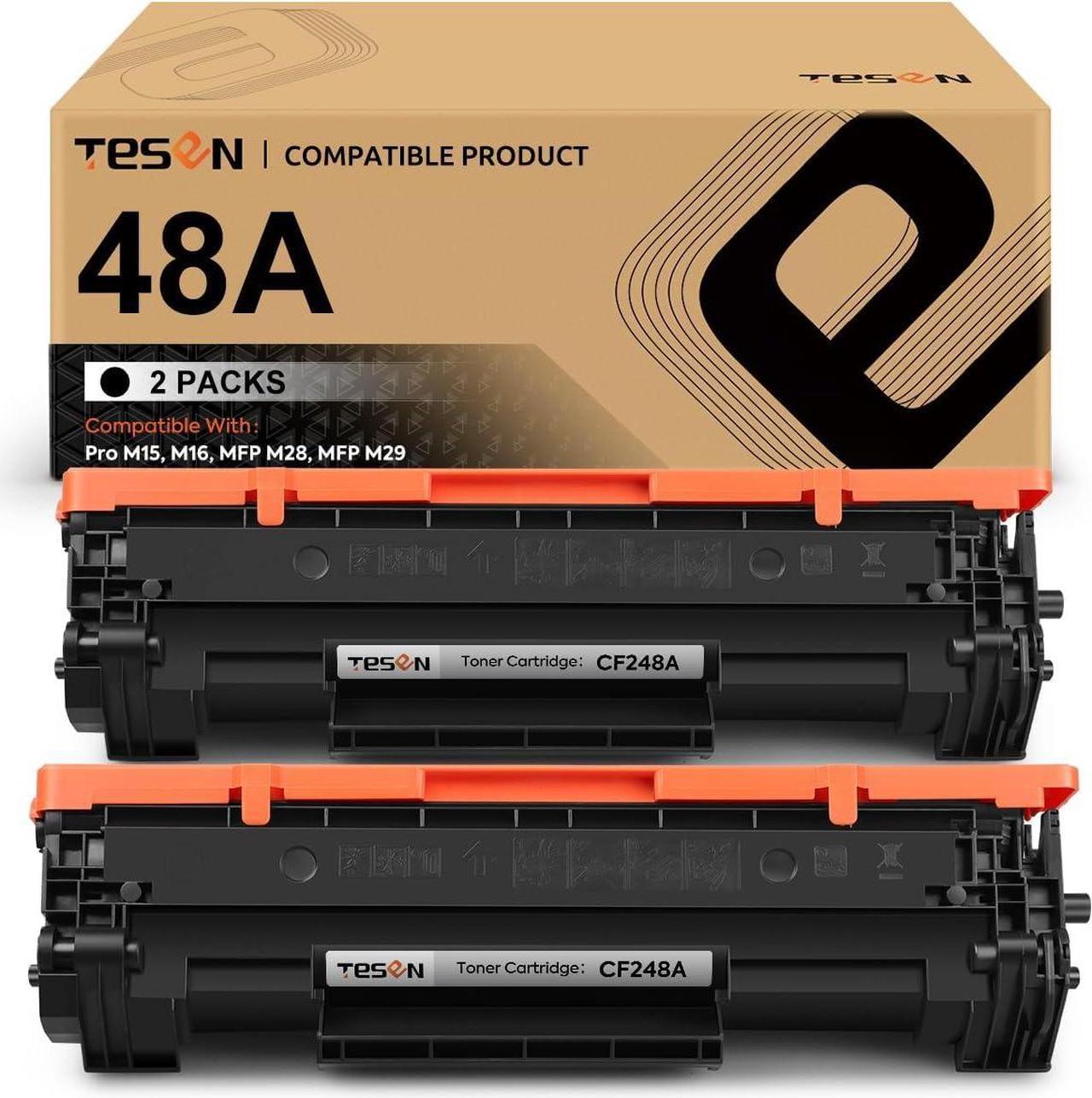 TESEN Compatible CF248A Toner Cartridge Replacement for HP CF248A Black Toner for use in HP Laserjet Pro M15w M15a M16w M16a MFP M29w M29a M28w M28a Printer (2 Packs, with New Chip)