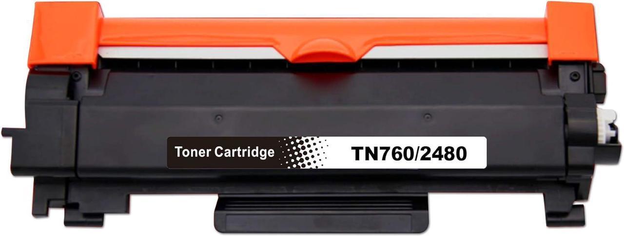 High Yield Toner Cartridge TN760/TN-760 (with New Chip) Compatible Black Toner Cartridge for Brother TN-760 Black DCP-L2550DW HL-L2350DW HL-L2370DW HL-L2370DWXL HL-L2390DW HL-L2395DW MFC-L2710DW