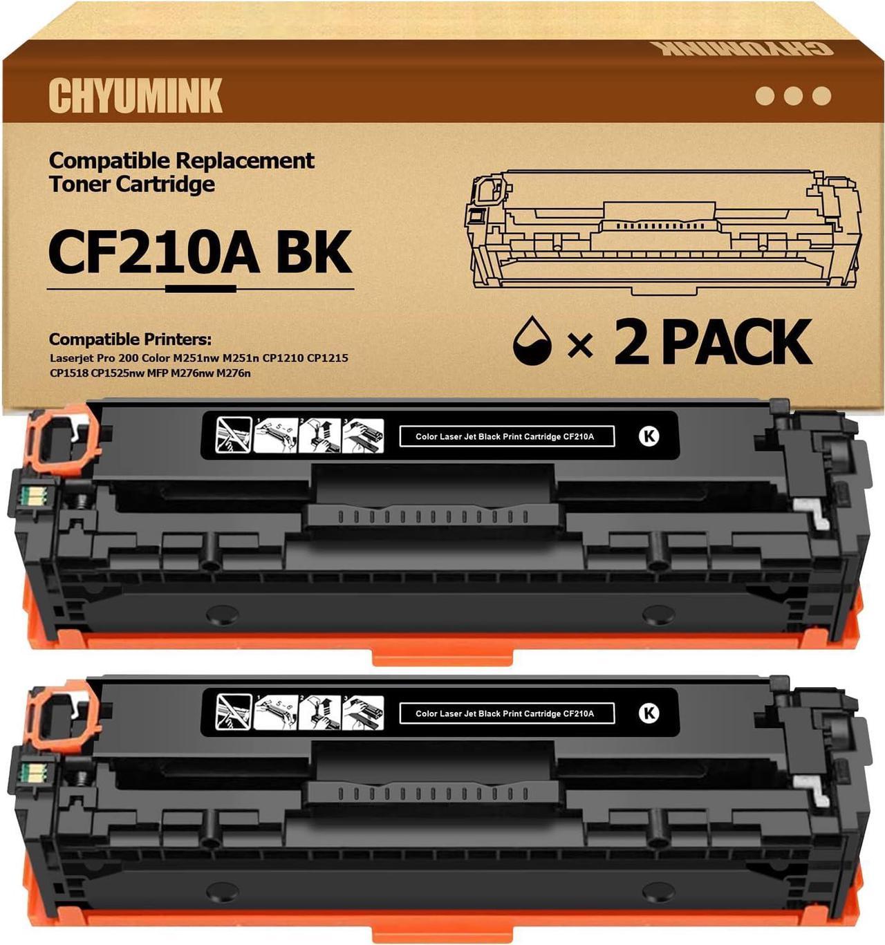 Chyumink Remanufactured Replacement for HP 131A CF210A Black Toner Cartridges use with HP Laserjet Pro 200 Color M251nw M251n MFP M276nw M276n CP1210 CP1215 CP1518 CP1525nw-2 Pack