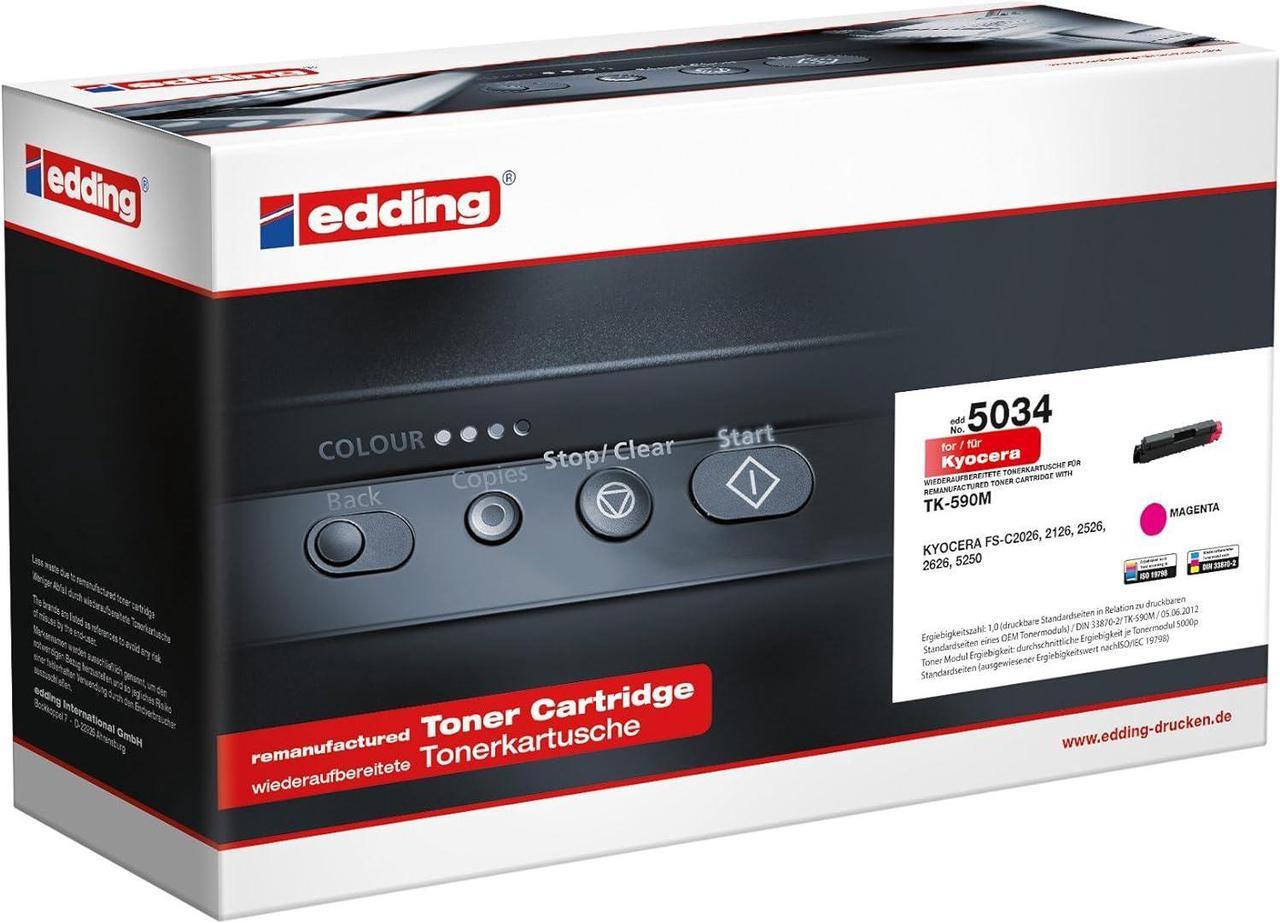 Edding Toner 2 x 5034 Replaces Kyocera TK-590 M  Magenta  5.000 Pages