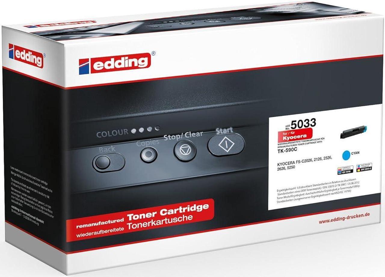 Edding Toner 2 x 5033 Replaces Kyocera TK-590 °C  Cyan  5.000 Pages