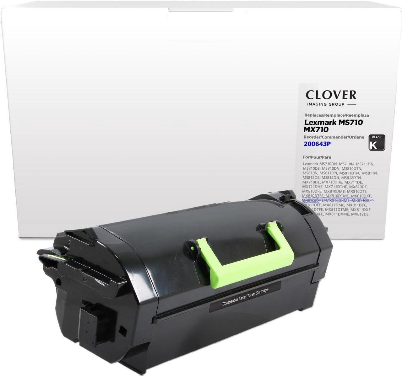 Clover Remanufactured Toner Cartridge | Lexmark | 52D0HA0, 52D1H00, 62D0HA0, 62D1H00 | Black