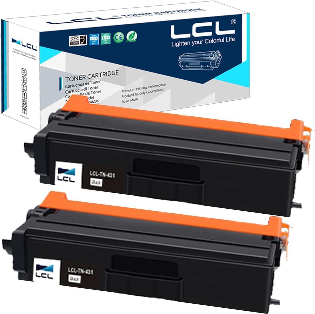 LCL Compatible for Brother TN-431 TN431 TN-431BK TN431BK (2-Pack, Black) Toner Cartridge for Brother DCP-L8410CDW MFC-L8690CDW MFC-L8610CDW MFC-L8900CDW HL-L8360CDW HL-L8260CDW HL-L8360CDWT MFC-L9570