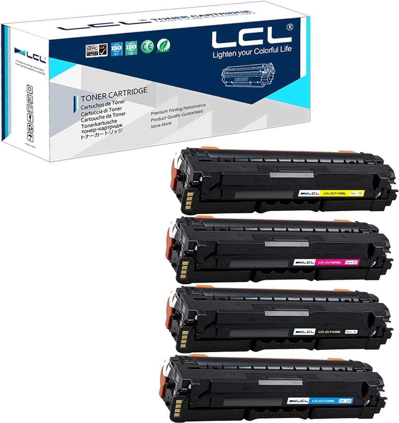 LCL Remanufactured for Samsung CLT-506L CLT-506S CLT-K506L CLT-K506S CLT-C506L CLT-M506L CLT-Y506L High Yield (4-Pack,Black Cyan Magenta Yellow) Toner Cartridge for Samsung CLP-680 680DW 680DN Samsun