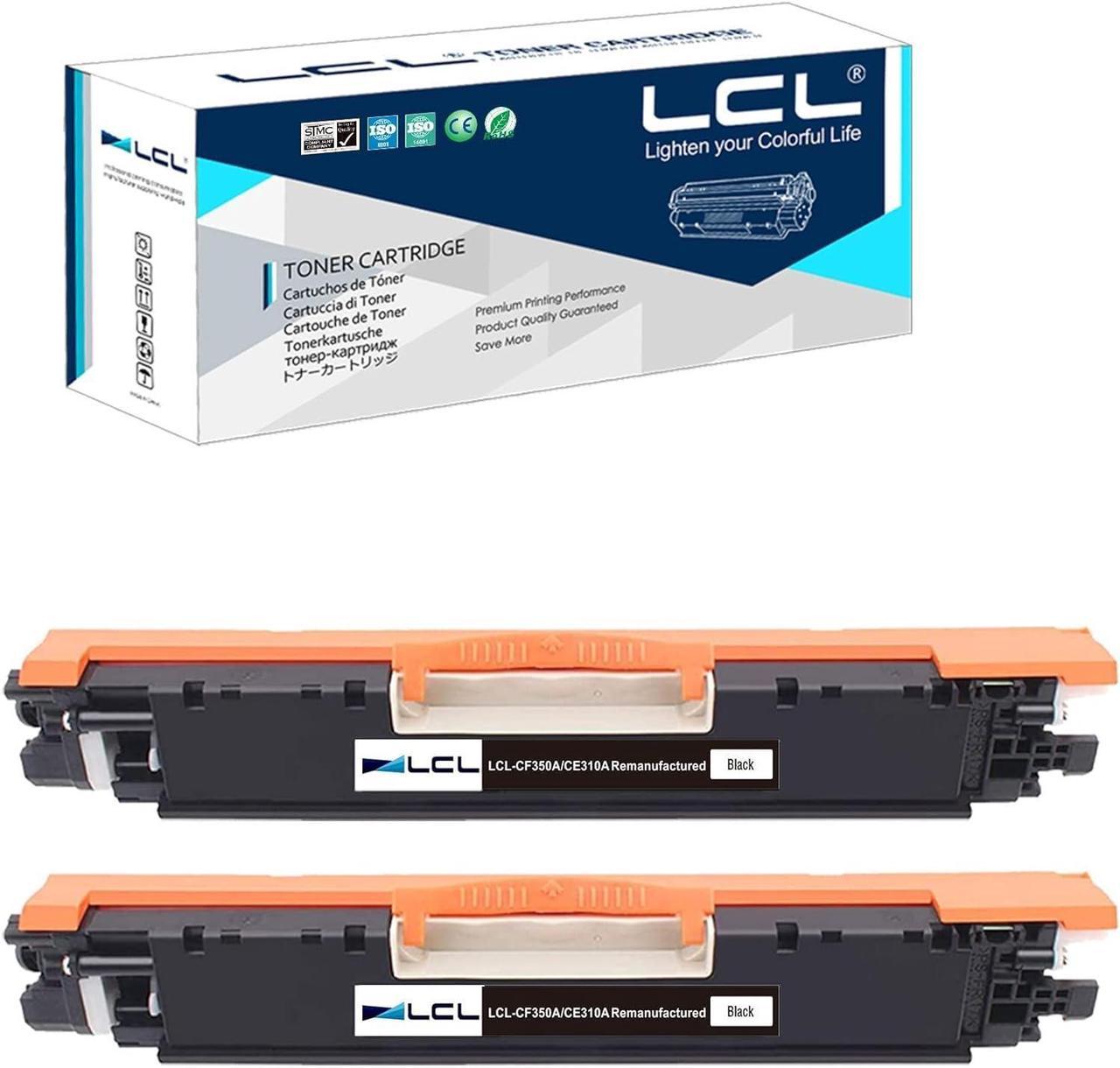 LCL Remanufactured for HP 126A CE310A CE310AD (2-Pack,Black) Toner Cartridge for HP Laserjet Pro CP1020 CP1021 CP1022 CP1023 CP1025 CP1025nw CP1026nw CP1027nw CP1028nw HP LaserJet 100 color MFPM175nw