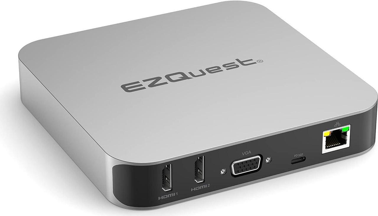 EZQuest USB C Hub - 12 in 1 USB C Docking Station- 2X HDMI 4K 60HZ & 30Hz, VGA, Ethernet, USB-C with 100W PD 3.0, 4X USB 3.0 Ports, SD & Micro SD & Audio Port - MacBook Pro, Air & Windows Computers