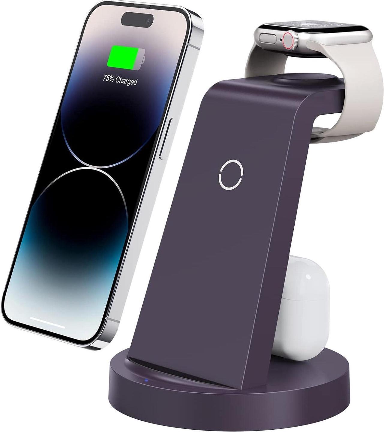 3 in 1 Charging Station for iPhone - Wireless Charger for Apple Products Multiple Devices - Charging Dock Stand for AirPods (for iPhone 15 14 13 pro 12 11 X Max)