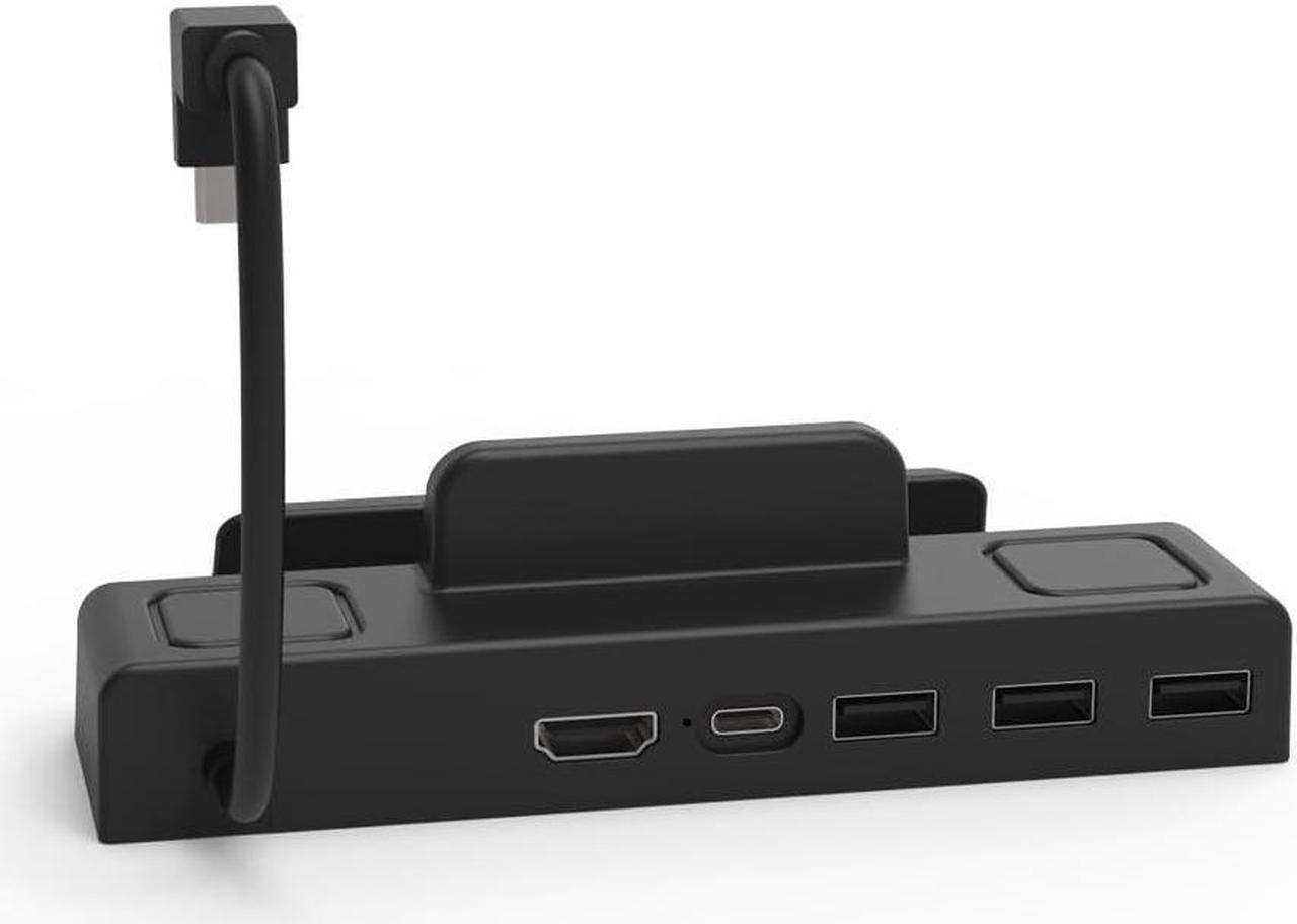 Dock Station Compatible for ROG ALLY/Steam Deck/Switch, Docking Station Base for Gaming Machine Console 6 In 1 4K RJ45 LAN Port Type-C Fast Charging USB 3.0 Port Hub Stand (without network port)