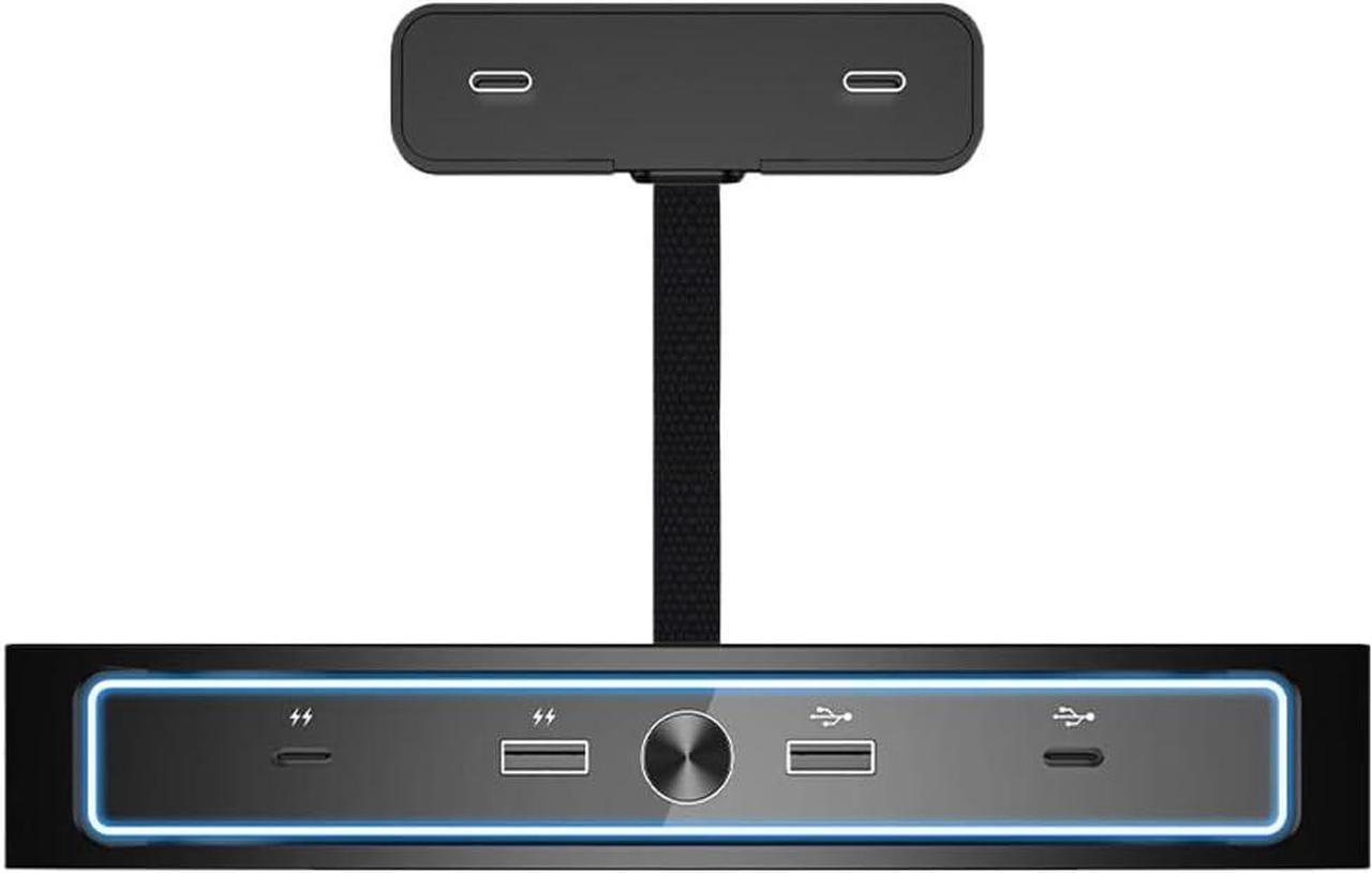 Riloer Docking Station USB Shunt Hub, 27W Quick Charger, Upgraded Car USB Charger, 4-in-1 Multiport USB Hub Docking Station with Blue LED Light for Center Console Adapter