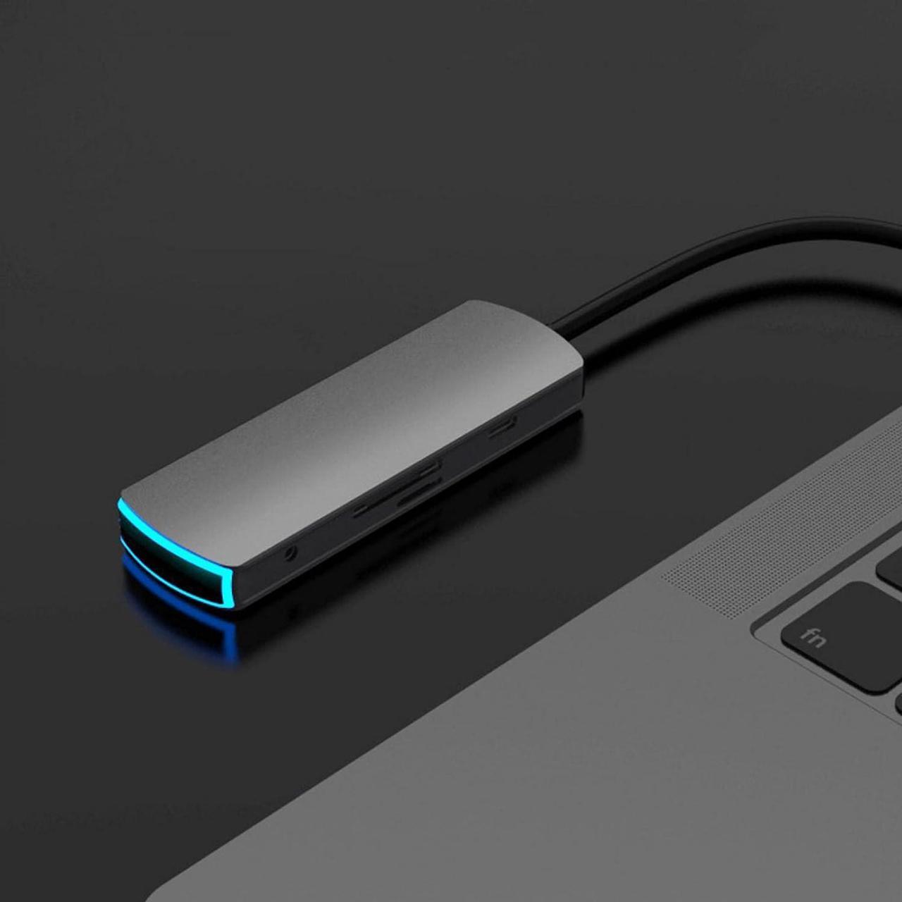 Alt view image 3 of 7 - USB C Hub Multiport Adapter,8 in 1 Docking Station Multifunctional TypeC to HDMI Hub with PD Charging Light