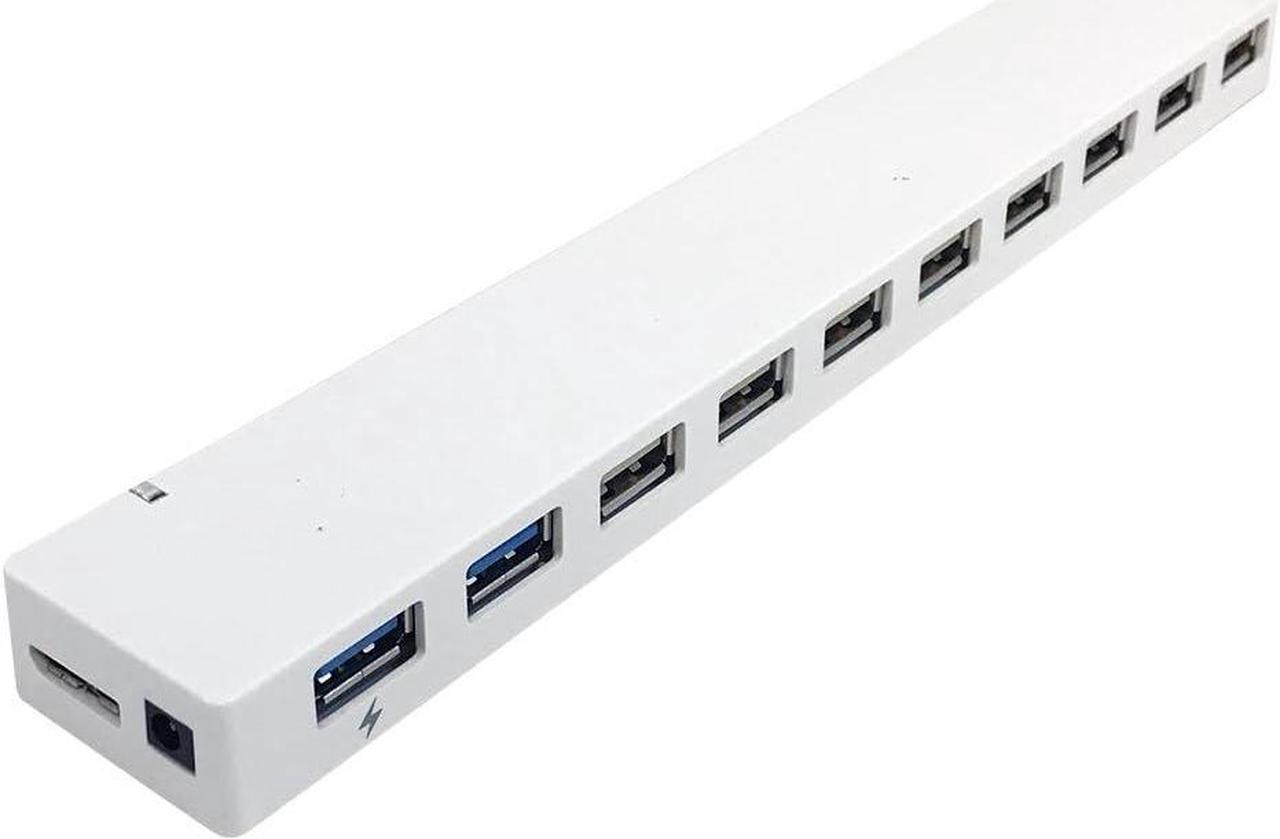 10-Port USB 3.0 Hub (2X USB 3.0, 8X USB 2.0 + Charger) - White