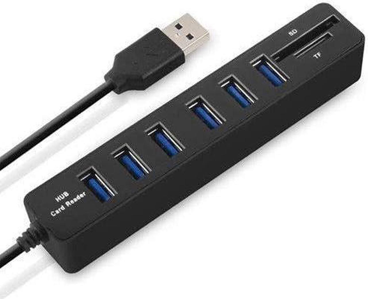 USB Type C Charging Dock Multi USB 2.0 Hub USB Splitter High Speed 6 Ports with TF SD Card Reader for iMac Pro,Notebook PC and Other Type C Devices (Color : Black)