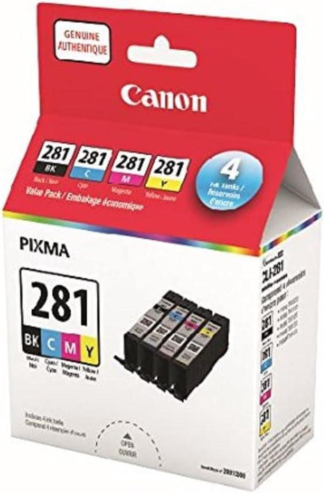 Genuine Canon CLI-281 BK, C, M, Y Ink Value Pack