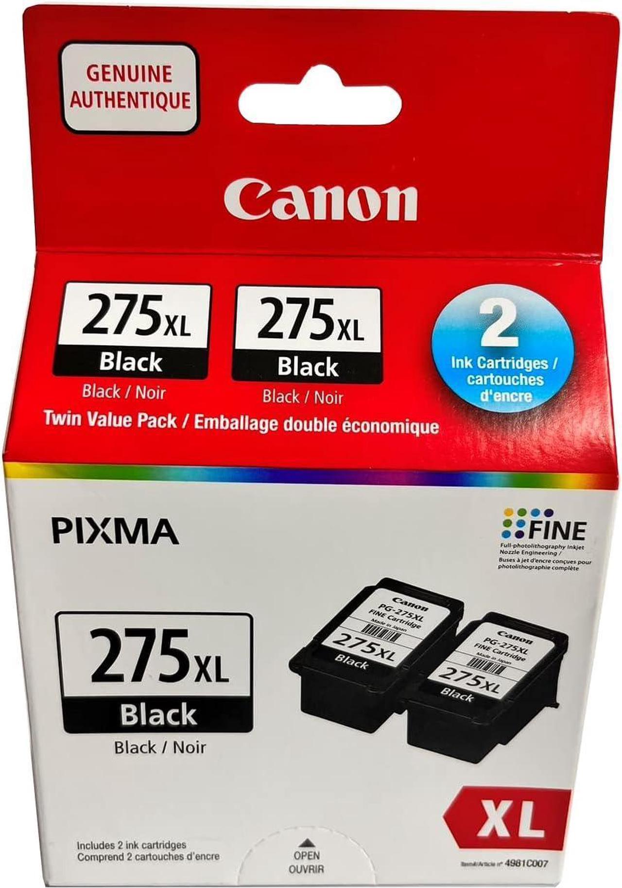 Canon PG-275XL Ink Cartridge PG-275 275XL 275 XL Black for Canon Pixma TS3520 TS3522 TS3500 TR4720 Printer Ink(2 Pack)