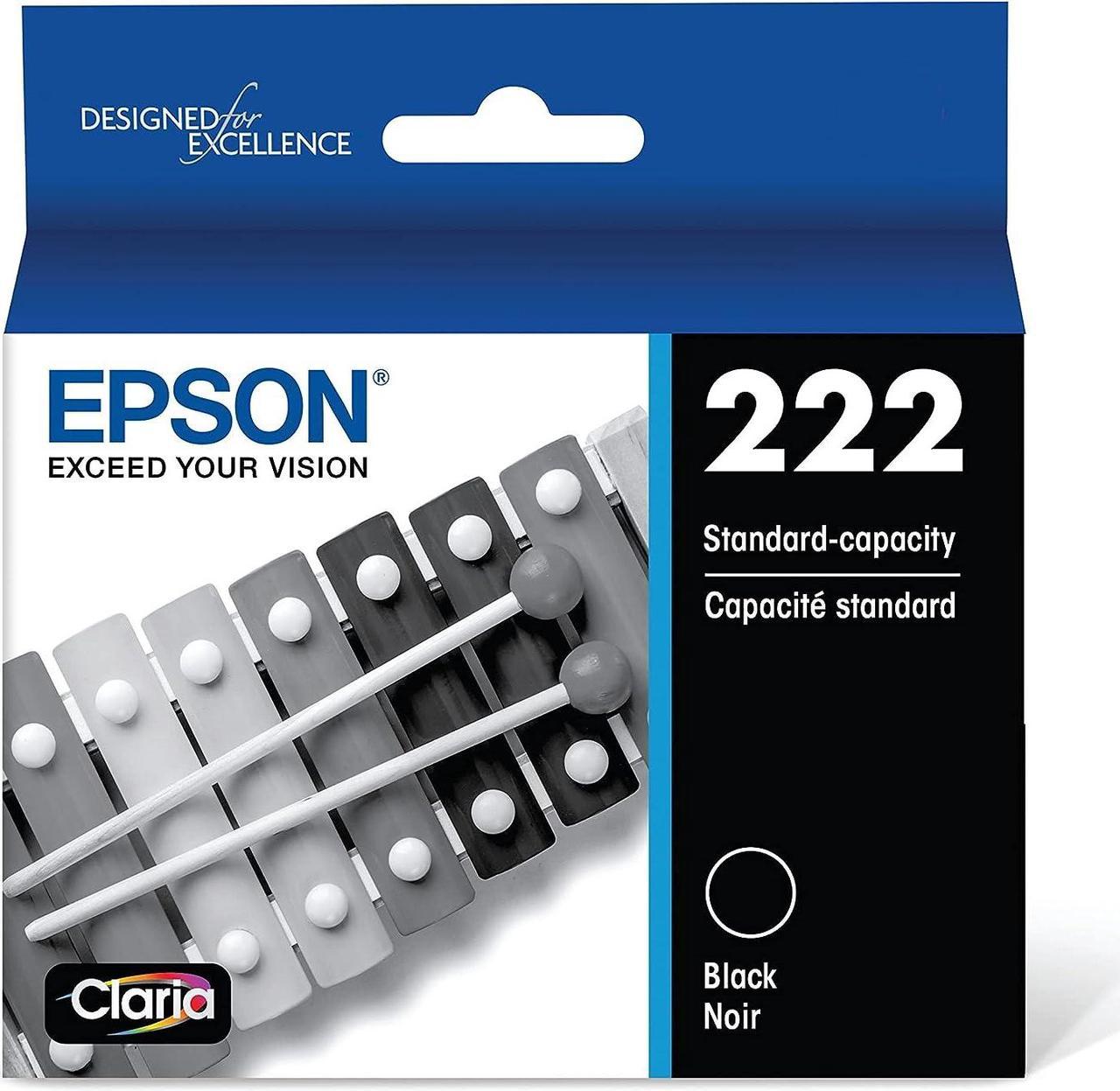 Epson T222 Black Ink Cartridge, Standard Capacity