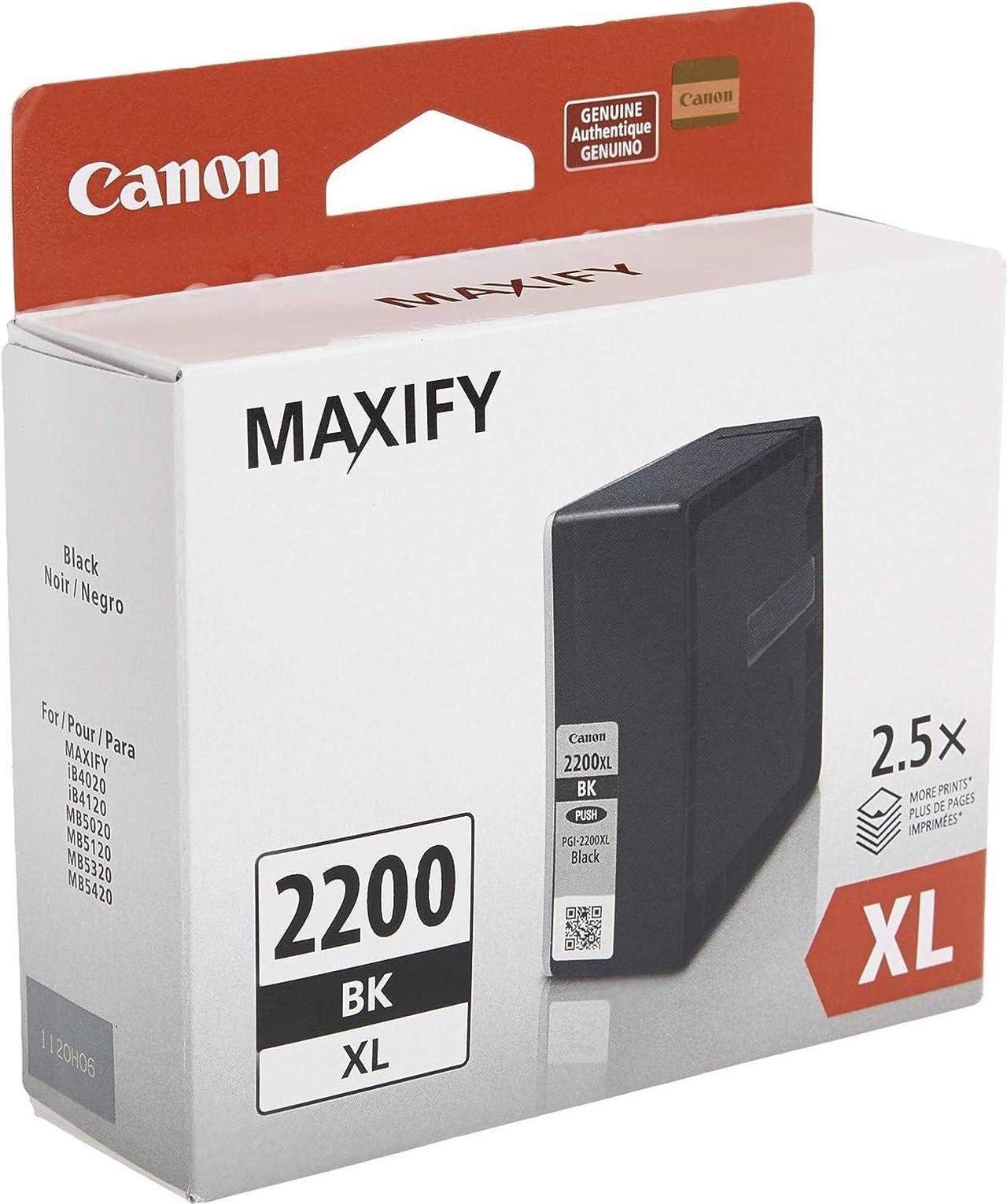 Genuine Canon PGI-2200 XL HIGH Yield Pigment Ink Cartridge, Black