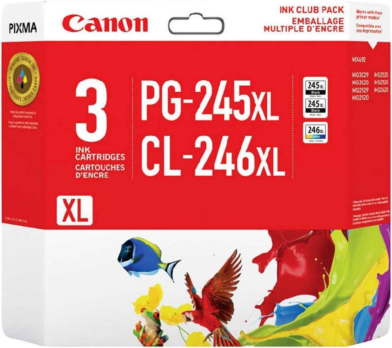 Canon PG-245XL CL-246XL Genuine Ink Club Pack (3-Cartridges)