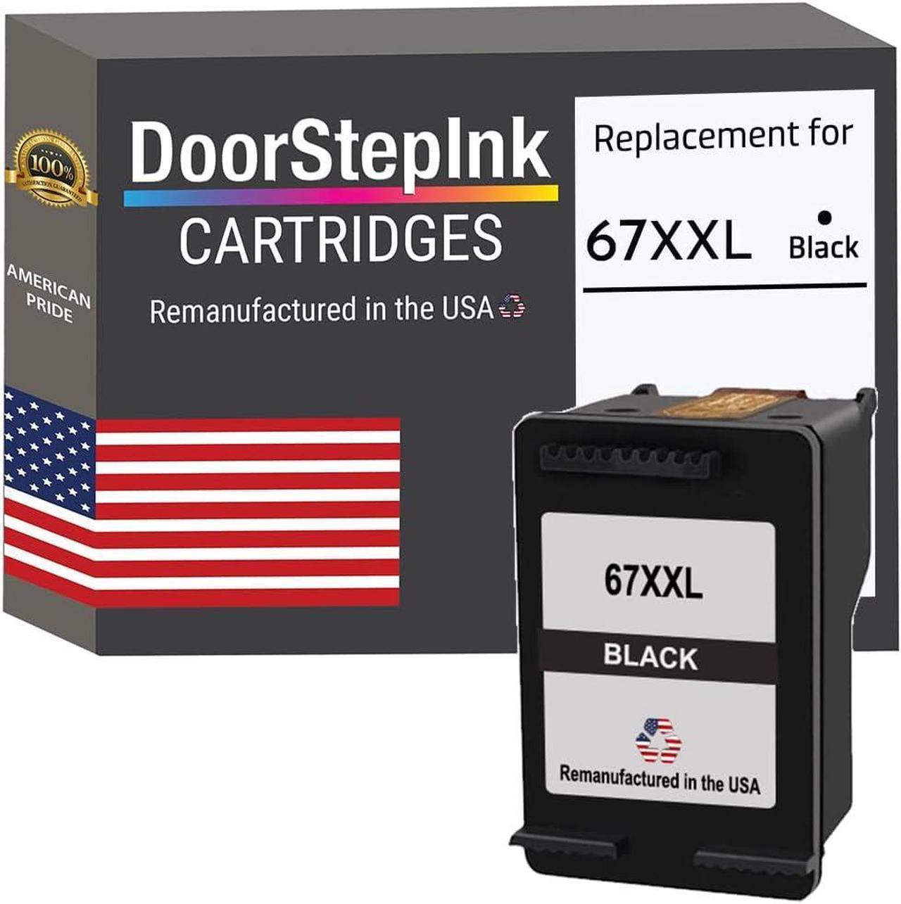 DoorStepInk Remanufactured in The USA Ink Cartridge Replacement HP 67XXL 67 XXL Black  DeskJet 2724 2725 2755e 4155 e Envy 6055 6075 6455