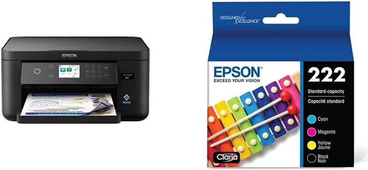 Epson Expression Home XP-5200 Wireless Colour All-in-One Printer & T222 Black and Colour Combo Ink Cartridges, Standard Capacity