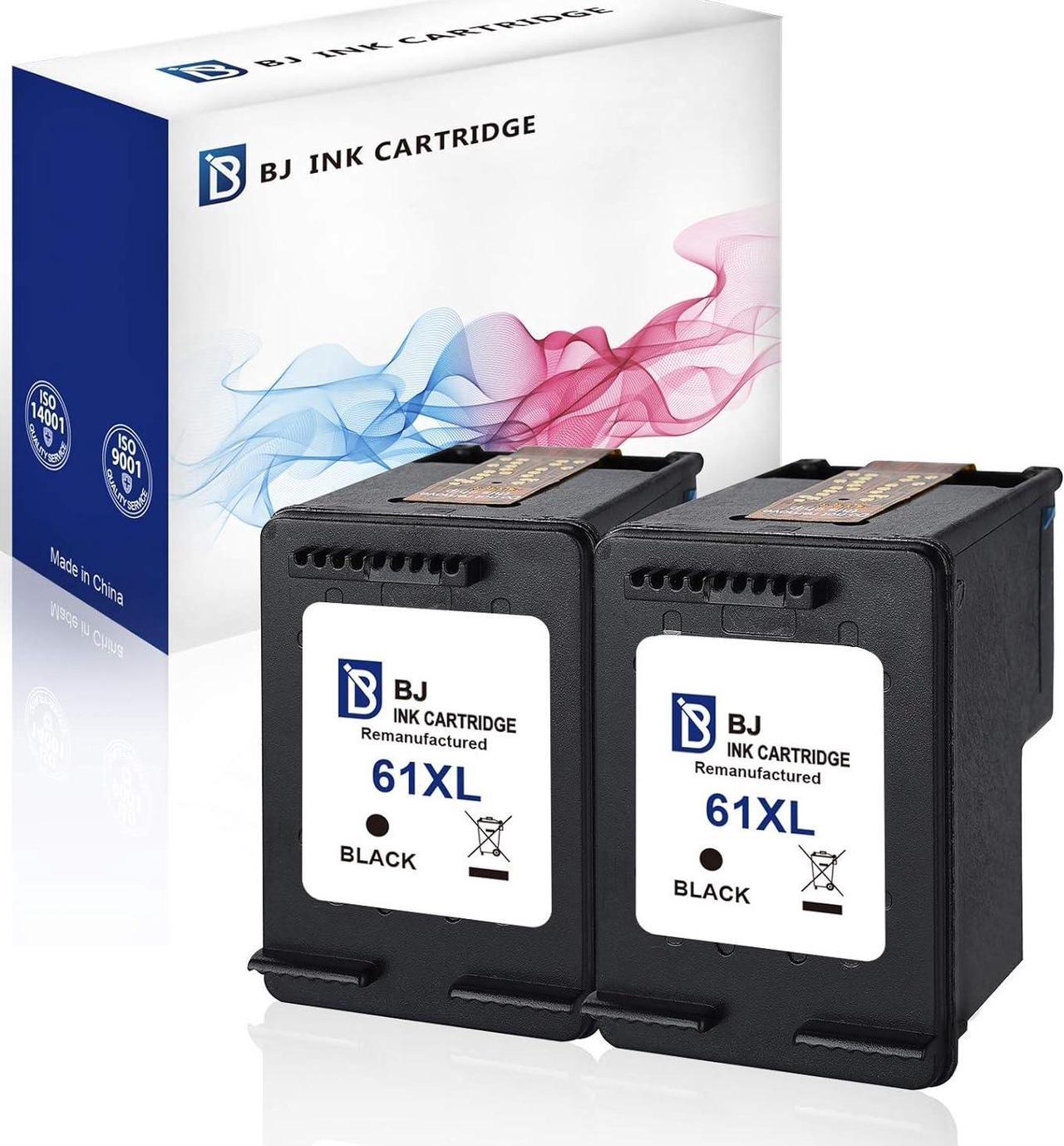 BJ Remanufactured Ink Cartridge Replacement  61XL 61 XL CH563WN (2 Black) High Yield  Envy 4500 5530 5535 HP OfficeJet 2620 4630 4635 HP DeskJet 1000 1010 2050 2540 3000 3050 3516