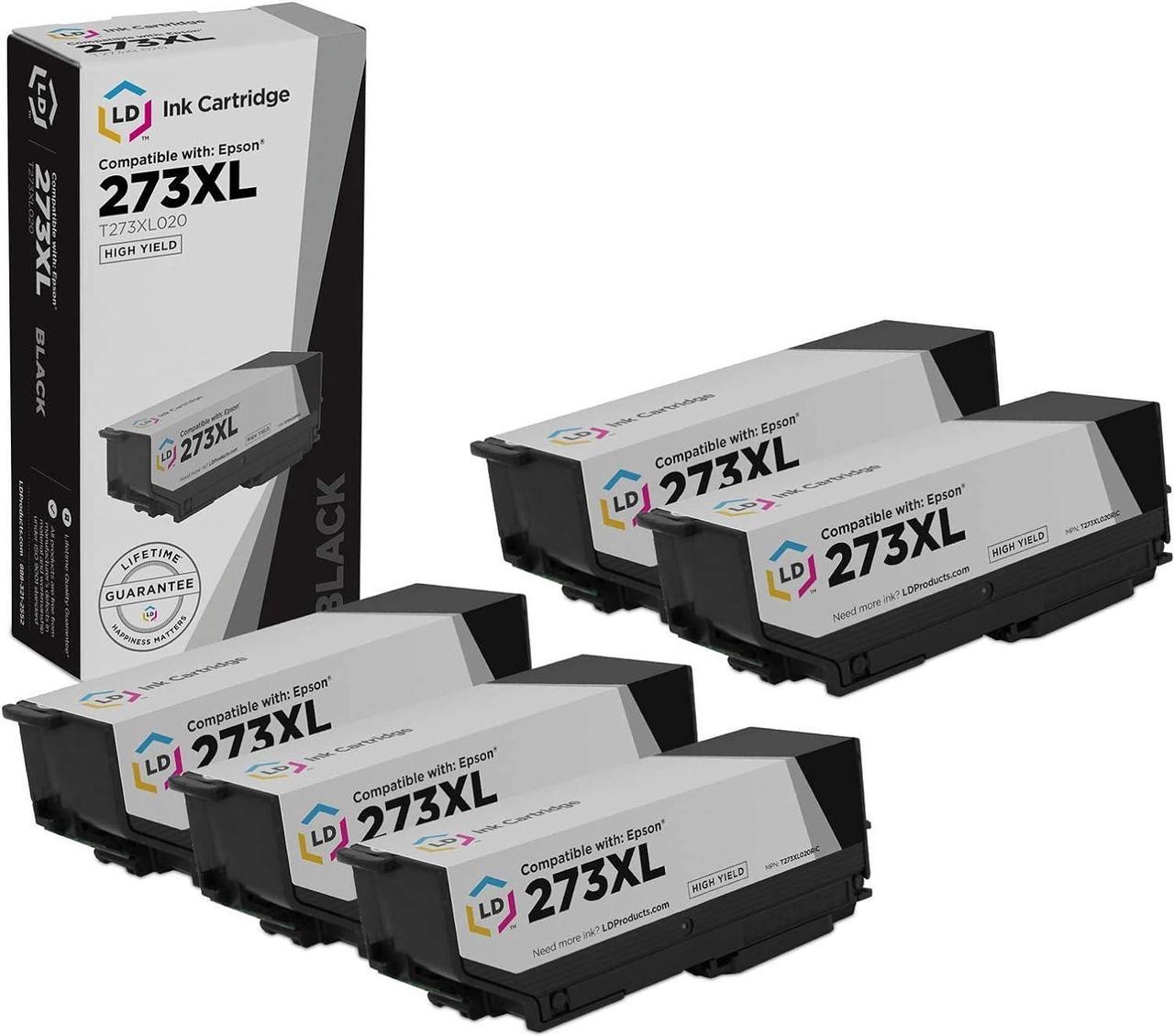 LD Remanufactured Ink Cartridge Replacements for Epson 273XL T273XL020 High Yield (Black, 5-Pack)