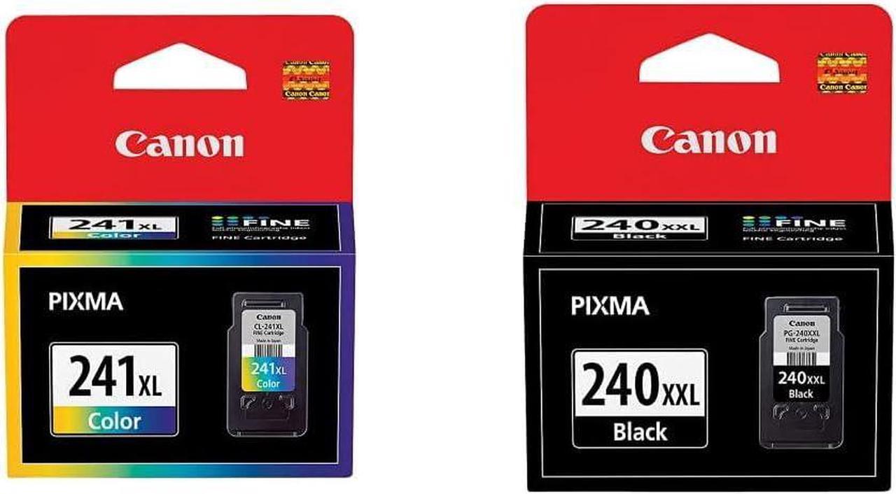 Genuine Canon CL-241XL HIGH Yield Ink Cartridge, Tri-Colour (5208B001) & Genuine PG-240XXL Black Ink Cartridge