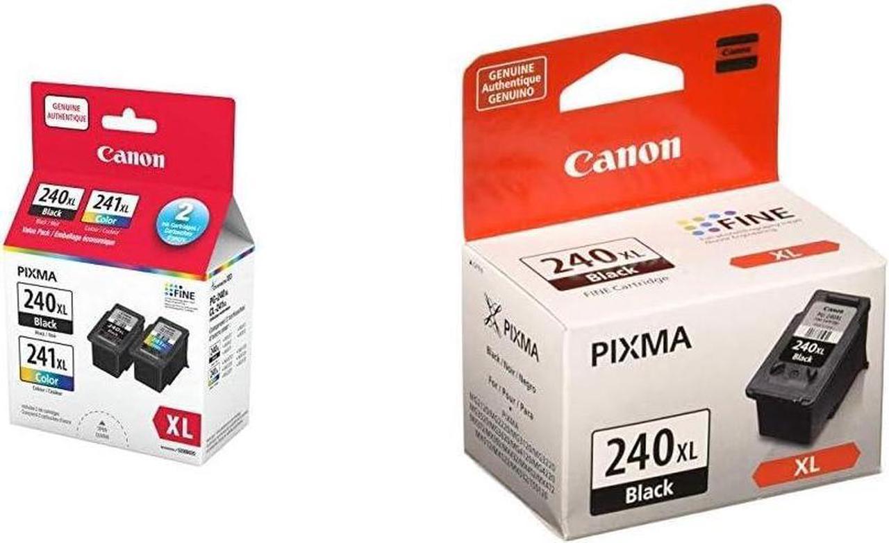 Genuine Canon PG-240XL/CL-241XL HIGH Yield Ink Cartridge Value Pack, Black and Tri-Colour - 5206B020 Bundle with Genuine Canon PG-240XL HIGH Yield Ink Cartridge, Black