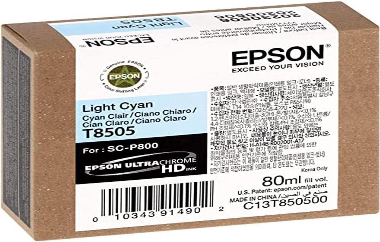 Epson T850500 T850 UltraChrome HD Light Cyan Ink