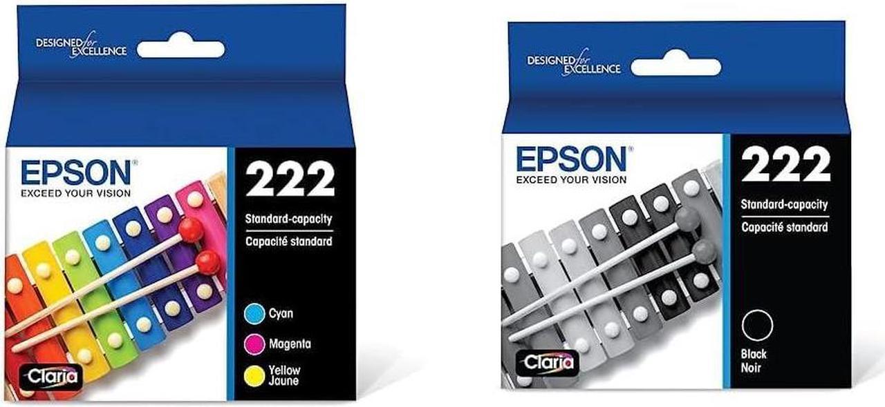 Epson T222 Black Ink Cartridge, Standard Capacity & T222 Colour Combo Ink Cartridges, Standard Capacity