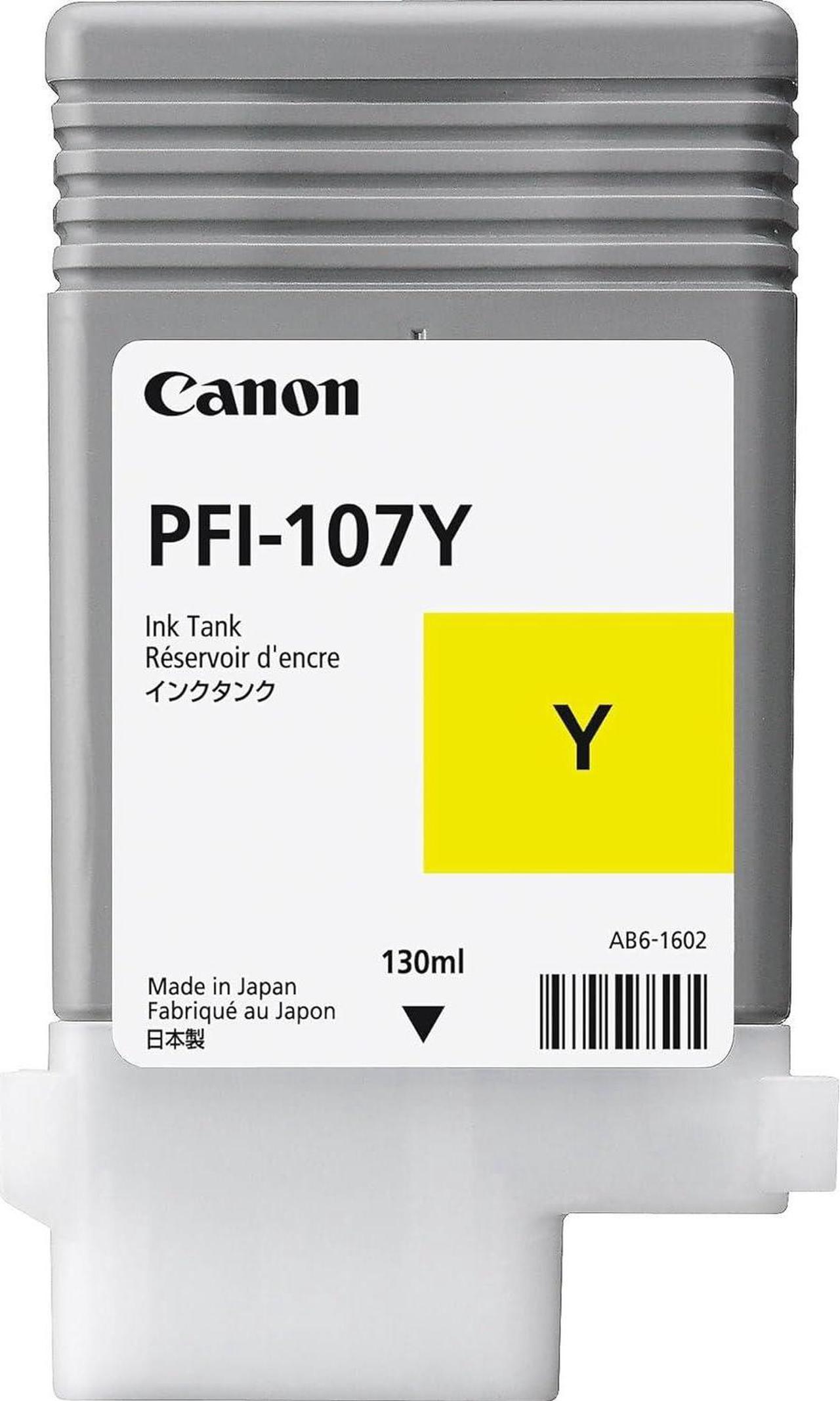 Canon PFI-107Y 130ml Ink Tank for iPF680/685/780/785, Yellow