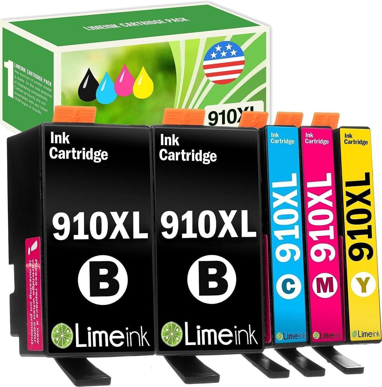 Limeink Remanufactured Ink Cartridges Replacement  910 Ink Cartridges  Printers  910xl Ink Cartridges Combo Pack 910 XL Ink Cartridges  Officejet Pro 8025 Black and Color 5pk