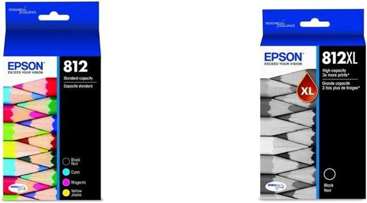 Epson T812 Standard Capacity Combo (CMYK) Pack Ink Cartridge & T812 High Capacity Black Ink Cartridge