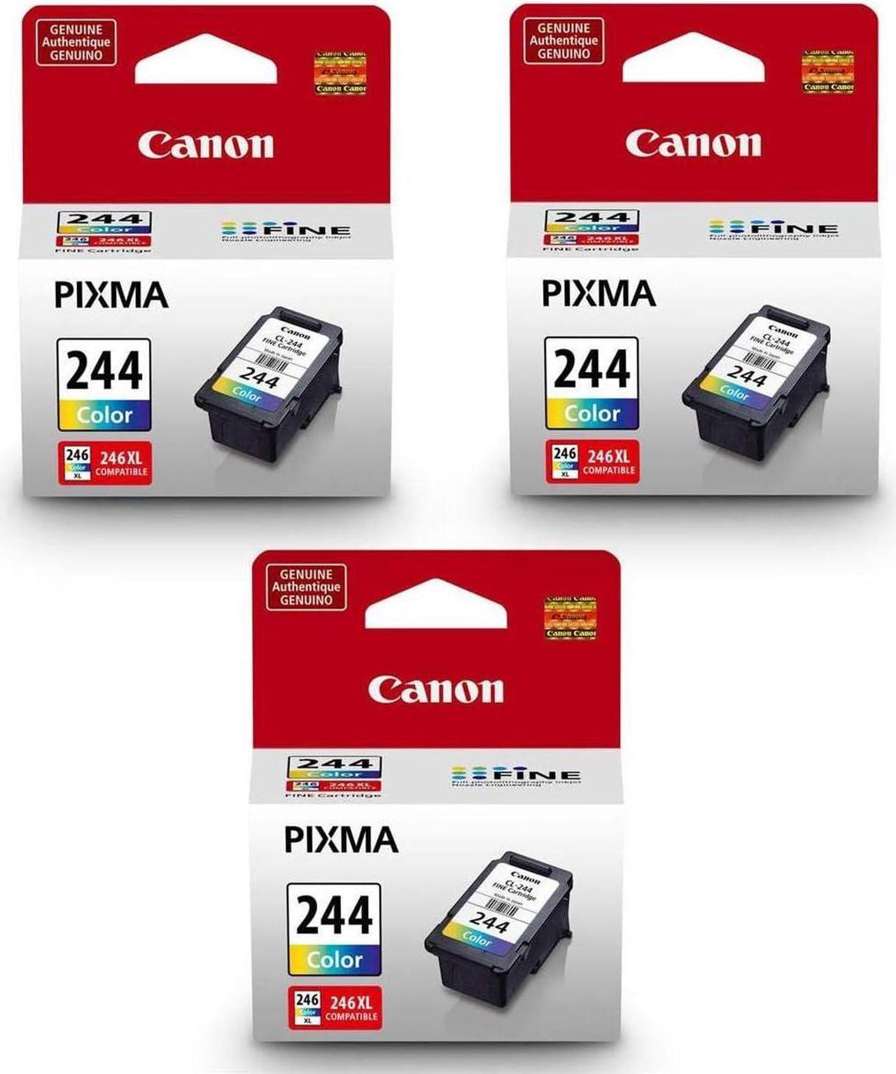 Canon 3 Pack CL-244 Color Ink Cartridge for PIXMA IP, MX, MG, TS, and TR Series All-in-One Inkjet Printers - 6.2ml