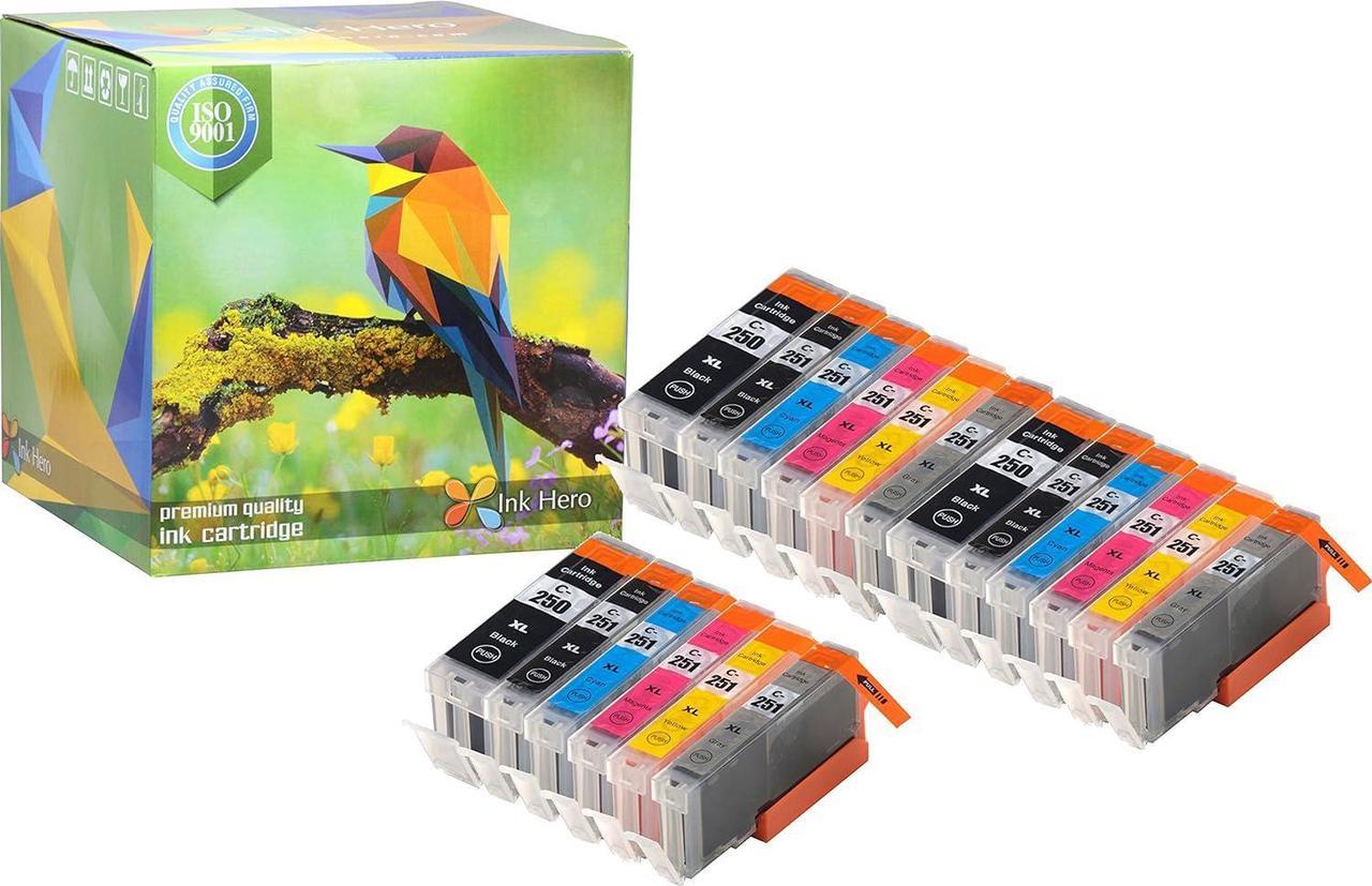 18 Pack Ink Hero 251 CLI-251XL High Yield Ink Cartridges for Canon PIXMA iP8720 MG6320 MG7120 MG7520