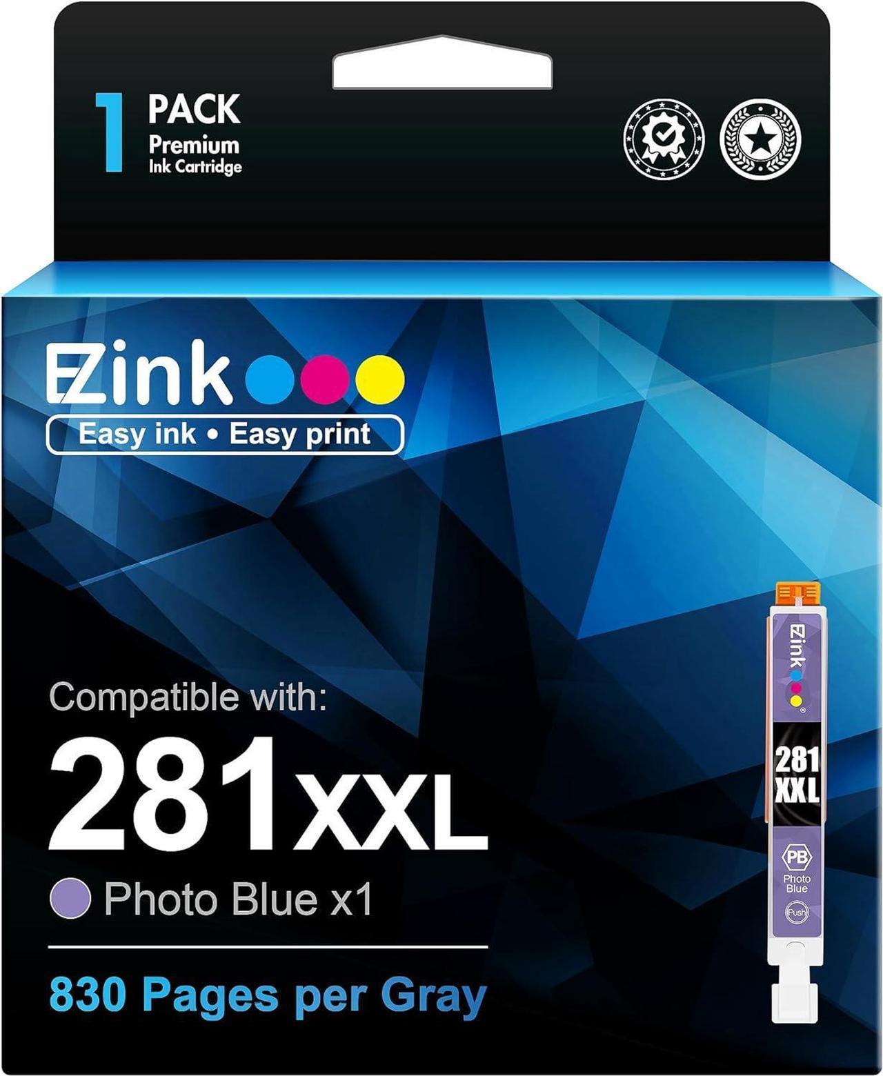 E-Z Ink (TM Compatible Ink Cartridge Replacement for Canon CLI-281XXL CLI 281 XXL to use with PIXMA TS8120 TS9120 (Photo Blue, 1 Pack)