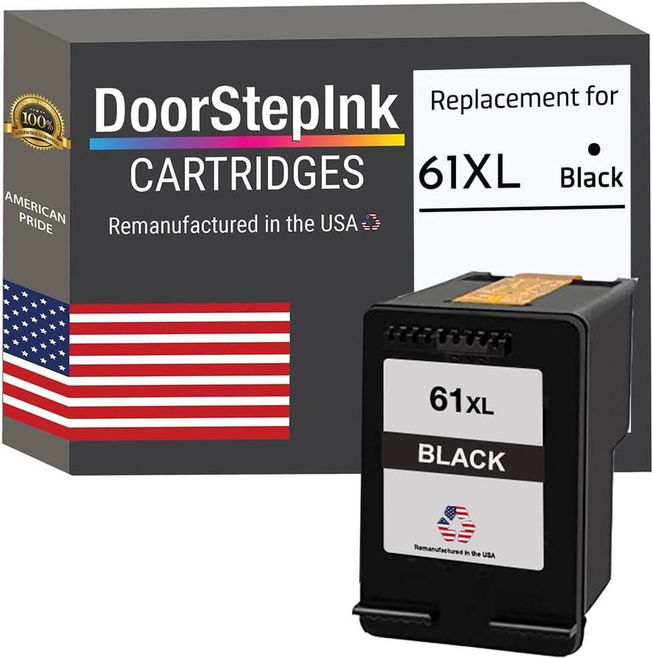 DoorStepInk Remanufactured in The USA Ink Cartridge Replacements  61XL 61 XL 1 Black High Yield for DeskJet 1010 1011 2544 Envy 4503 5530 OfficeJet 2620 4634 4635