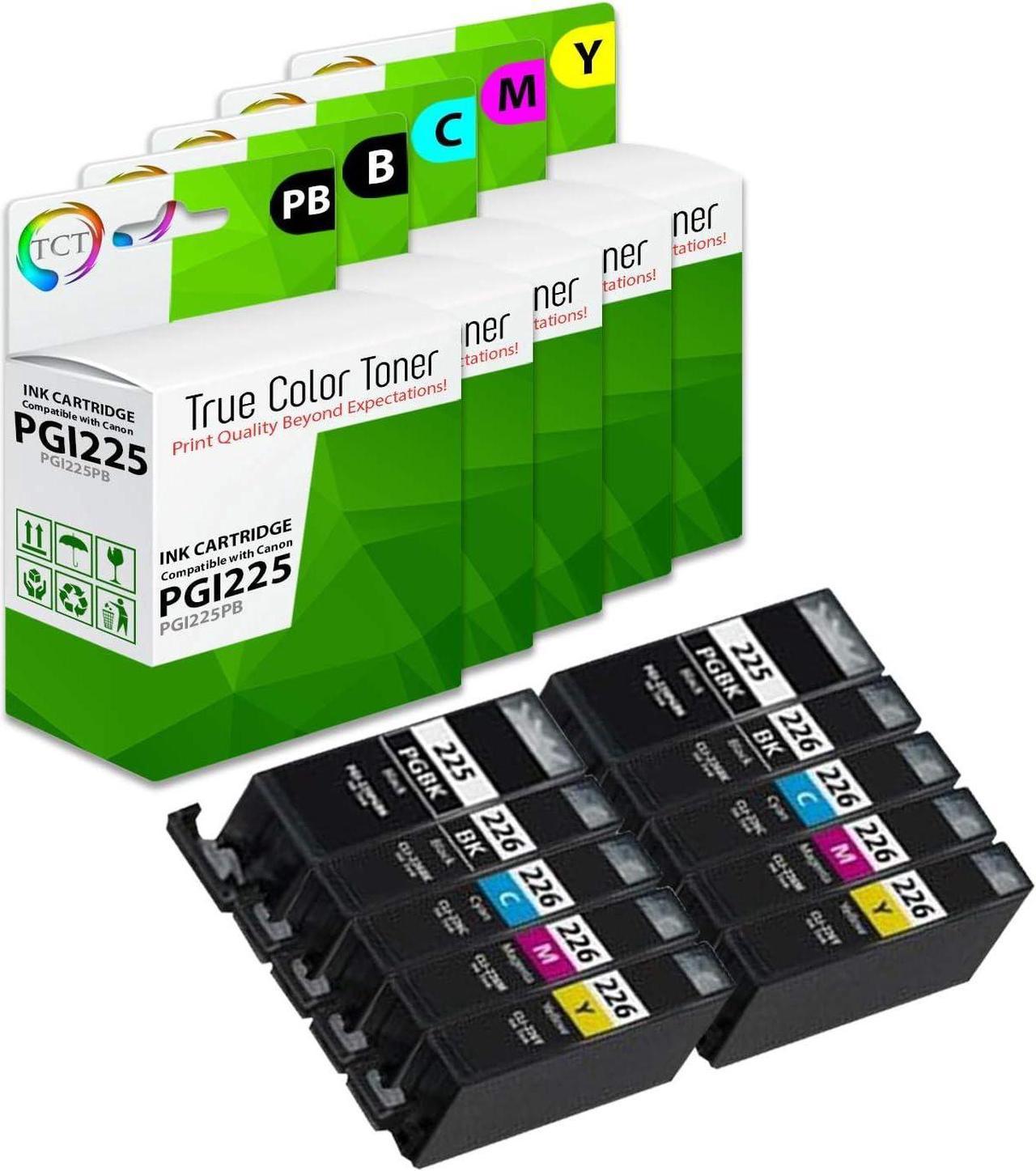 TCT Compatible Ink Cartridge Replacement for Canon PGI-225 CLI-226 Works with Canon Pixma MG5120 MG5220 Printers (Pigment Black, Black, Cyan, Magenta, Yellow) - 10 Pack