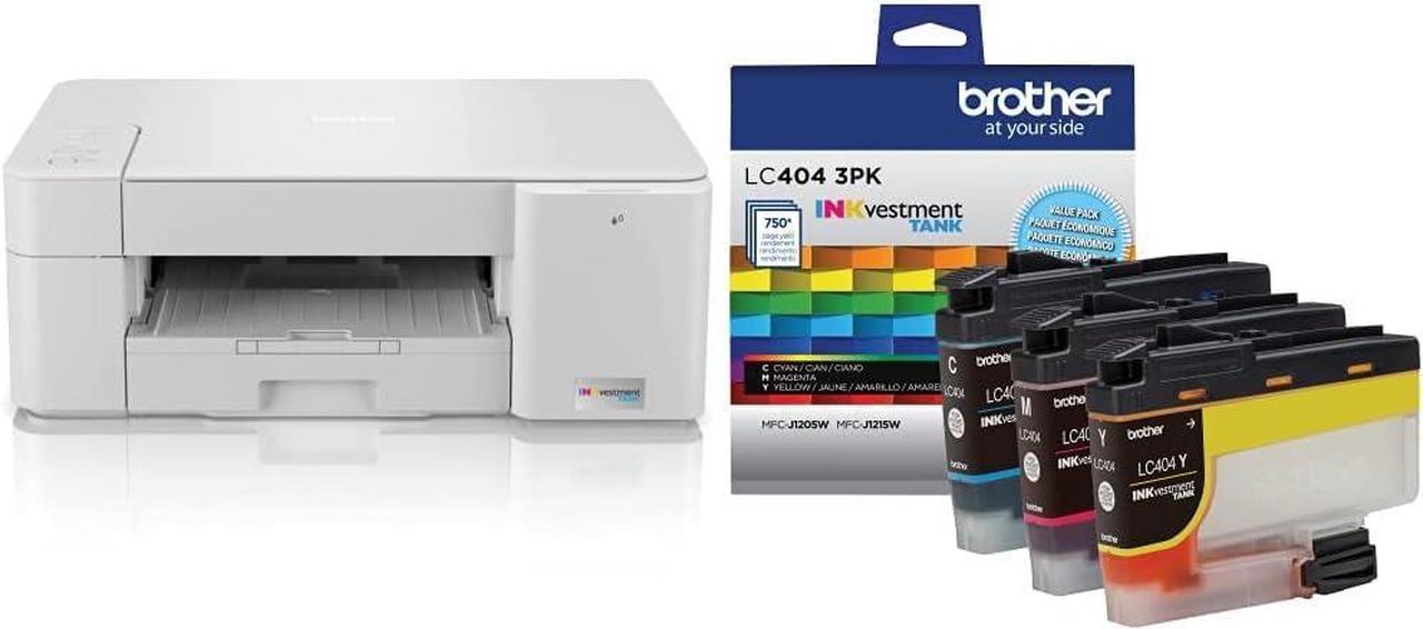 Brother MFC-J1205W INKvestment Tank Multifunction Colour Inkjet Printer & Genuine LC4043PKS Standard-Yield Colour Ink Cartridge 3-Pack