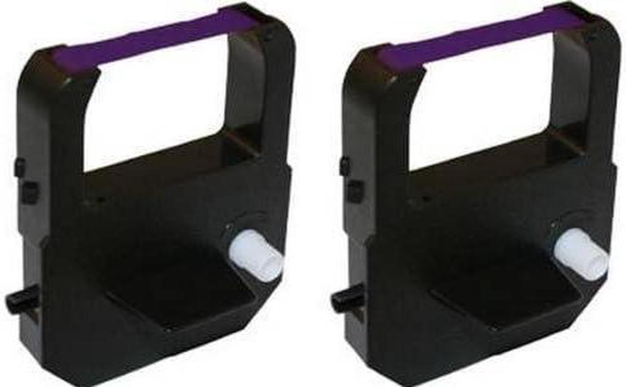 2-Pack Lathem VIS6008 Compatible Time Recorder Ribbon for 100E, 900E, 1000E, 1500E, 1600E, 5000EP, 7000E, 7500E, LT5000 - Purple Ink